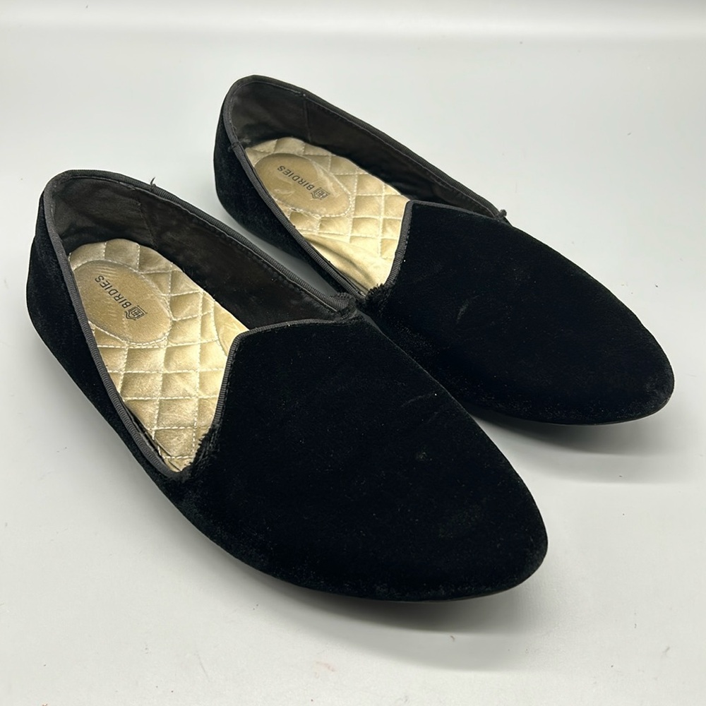 BIRDIES THE HERON BLACK SUEDE LOAFERS FLATS 9